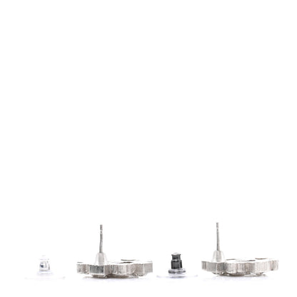 Chanel Swarovski Crystal CC Earrings Silver 3 of 4