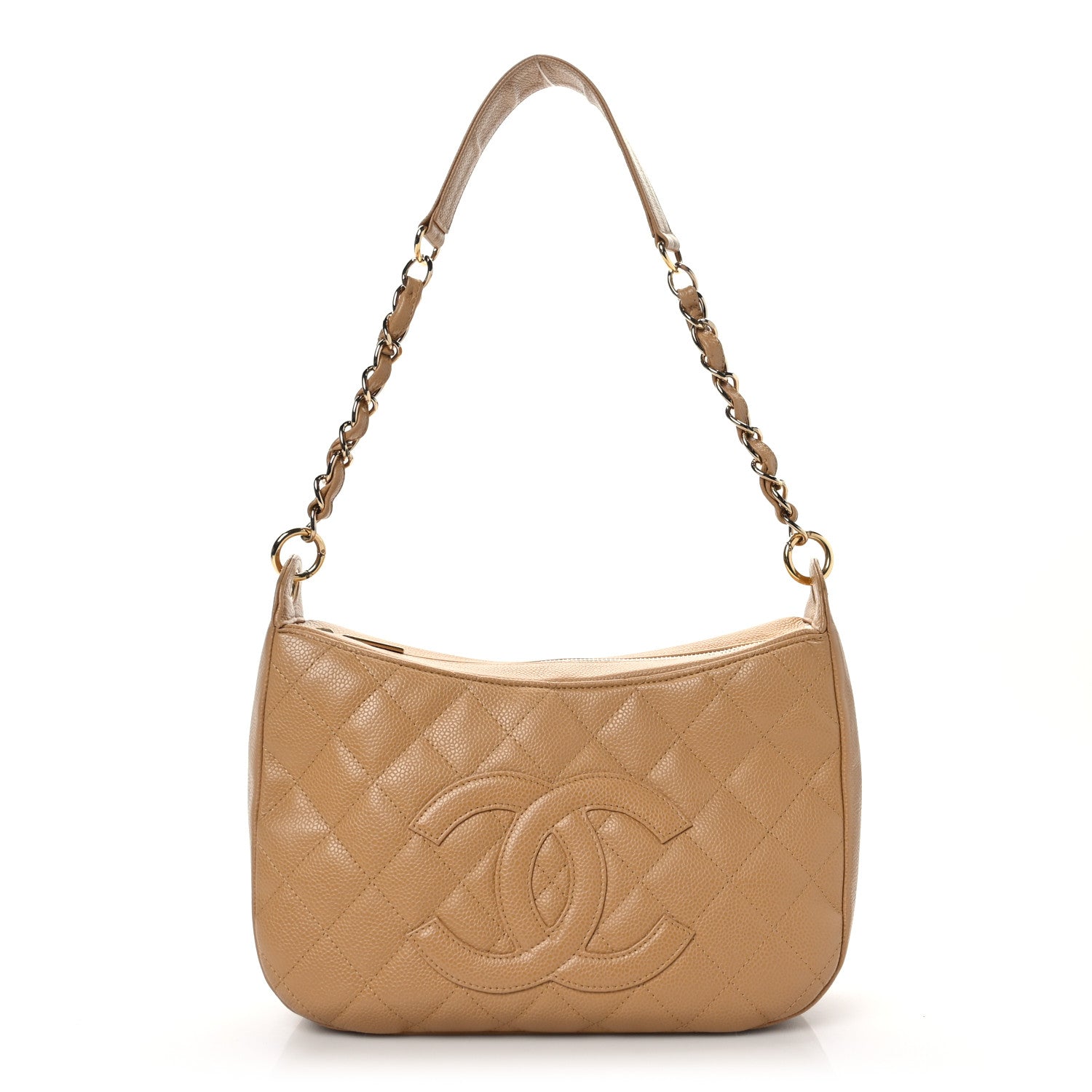 Chanel Caviar Quilted Timeless CC Shoulder Bag Beige 1 of 10