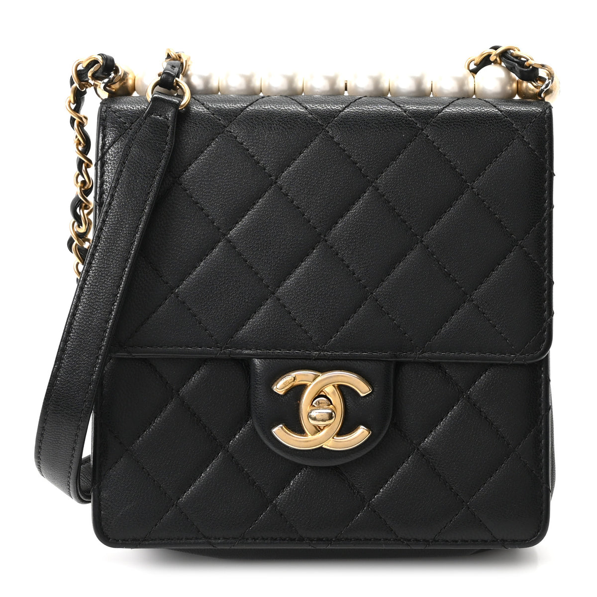 Chanel Lambskin Quilted Chic Pearls Flap Black 1 of 10