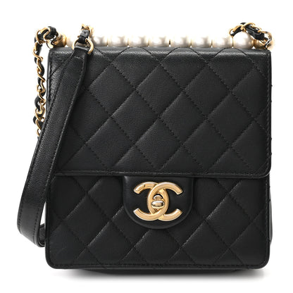 Chanel Lambskin Quilted Chic Pearls Flap Black 1 of 10