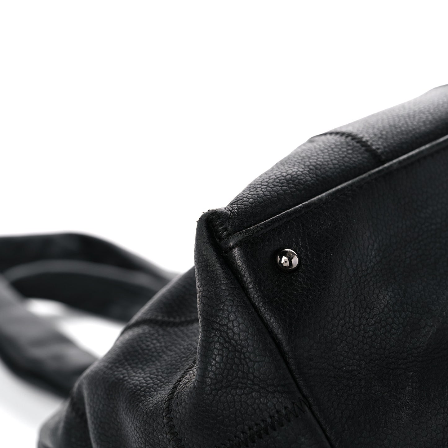 Caviar Square Stitched Tote Black