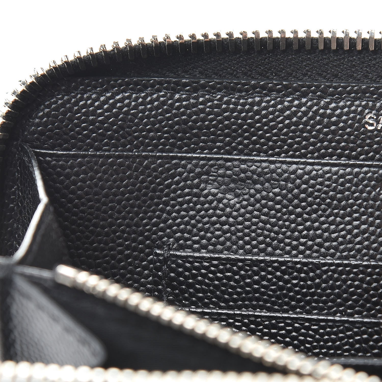 Saint Laurent Grain De Poudre Matelasse Chevron Monogram Zip Around Wallet Earth 7 of 8