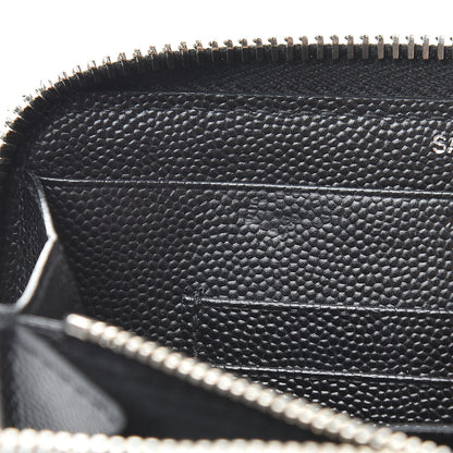 Saint Laurent Grain De Poudre Matelasse Chevron Monogram Zip Around Wallet Earth 7 of 8