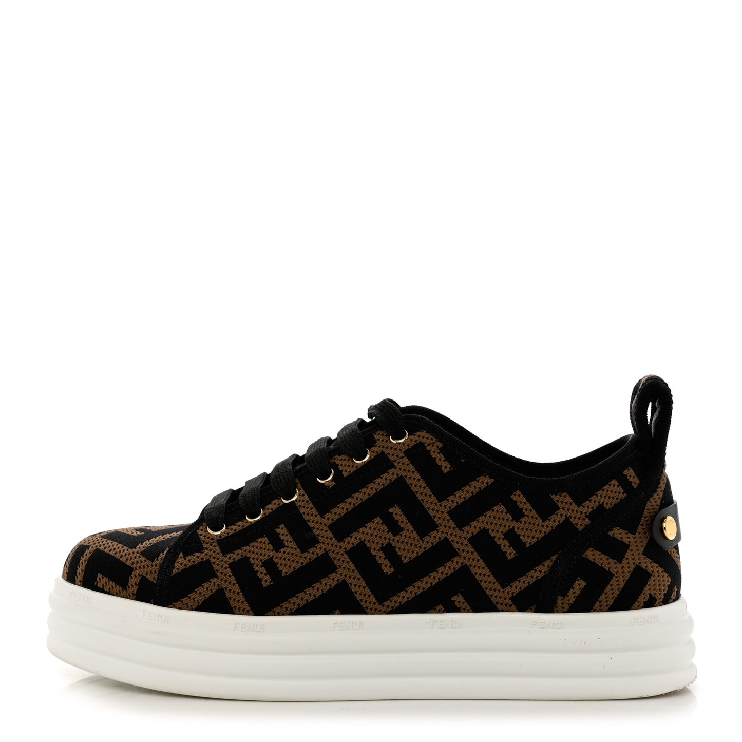 Fabric FF Micro-Perforated Rise Low Top Sneakers 36 Tobacco Black
