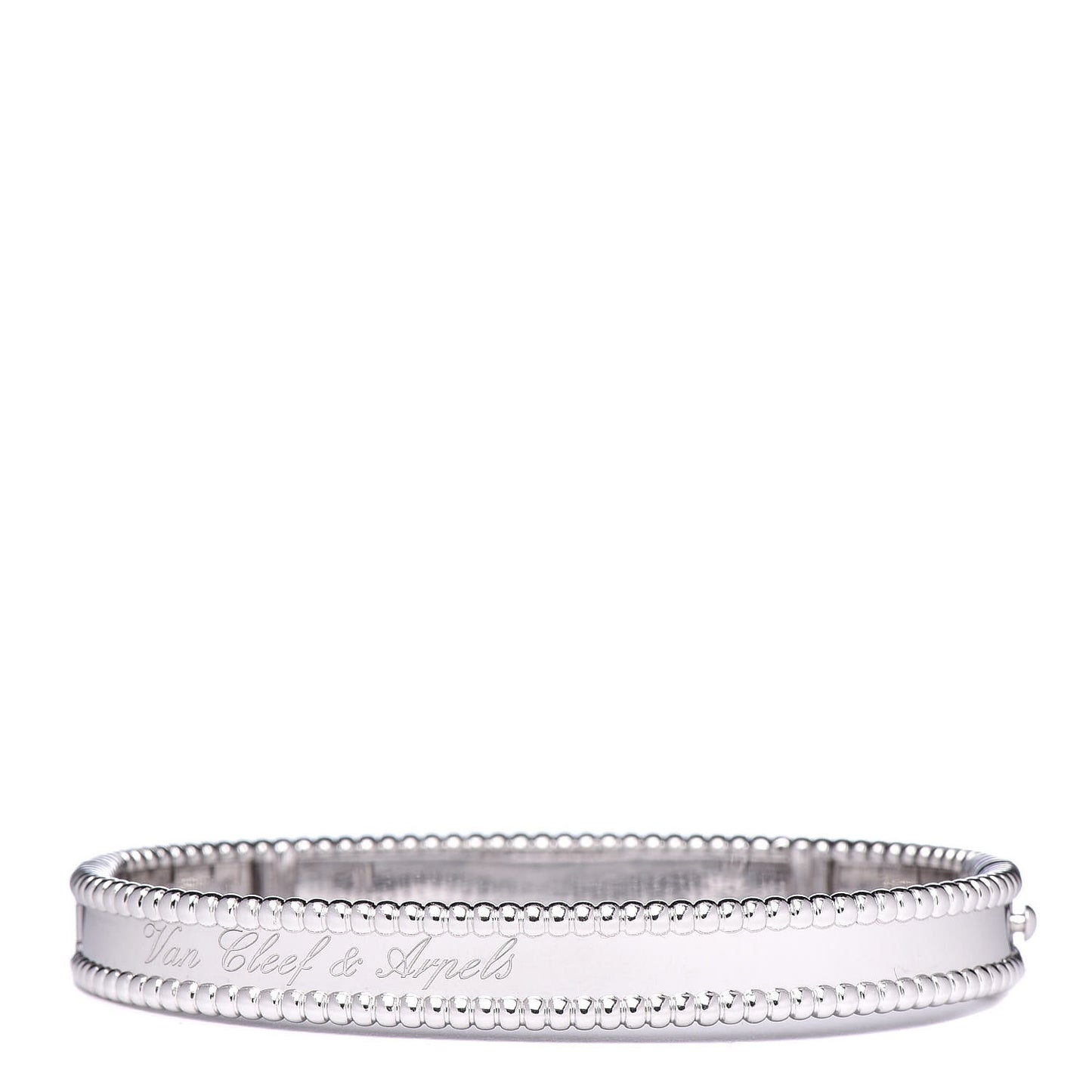 18K White Gold Perlee Signature Bangle Bracelet M