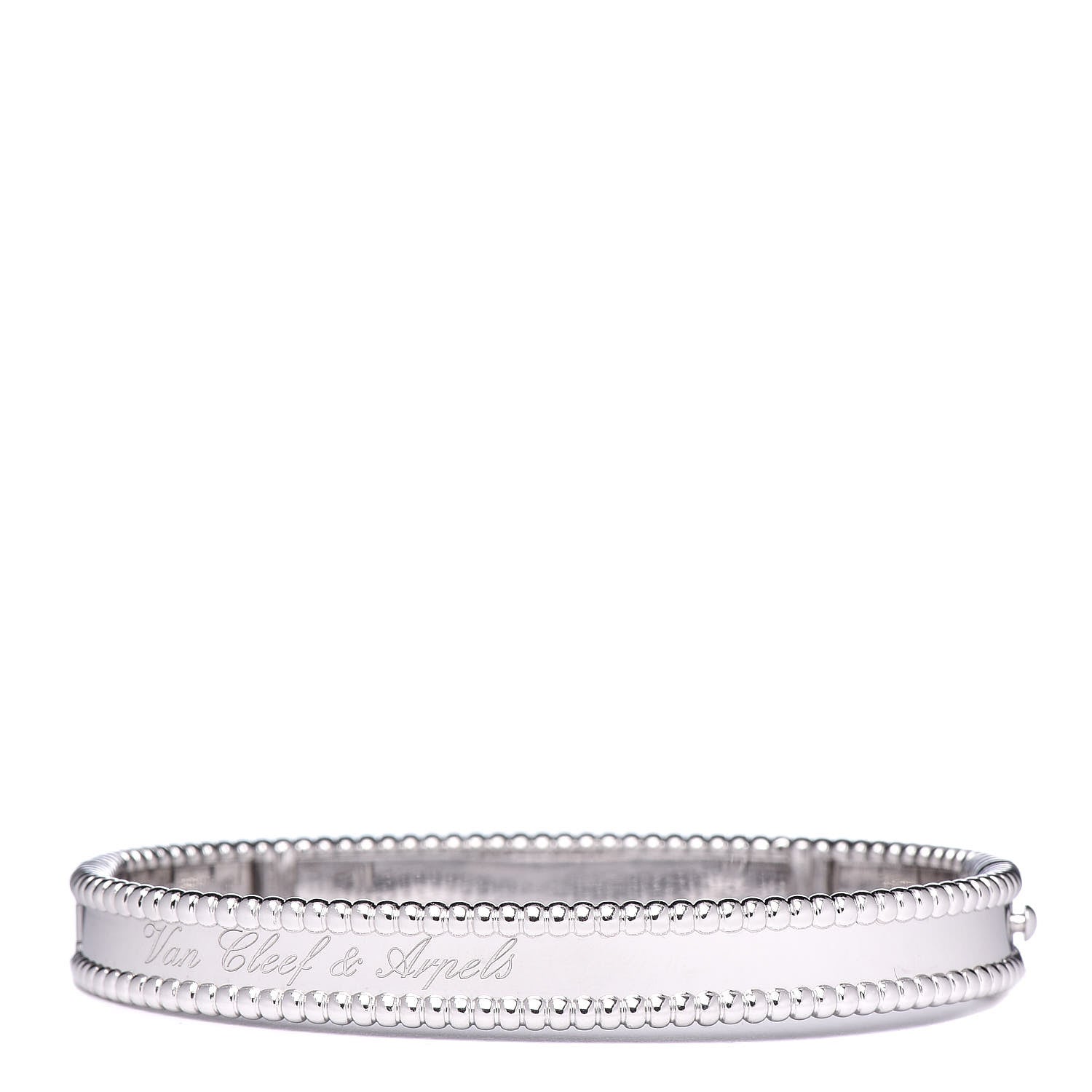 Van Cleef & Arpels 18K White Gold Perlee Signature Bangle Bracelet M 3 of 6