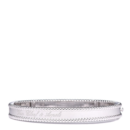 Van Cleef & Arpels 18K White Gold Perlee Signature Bangle Bracelet M 3 of 6