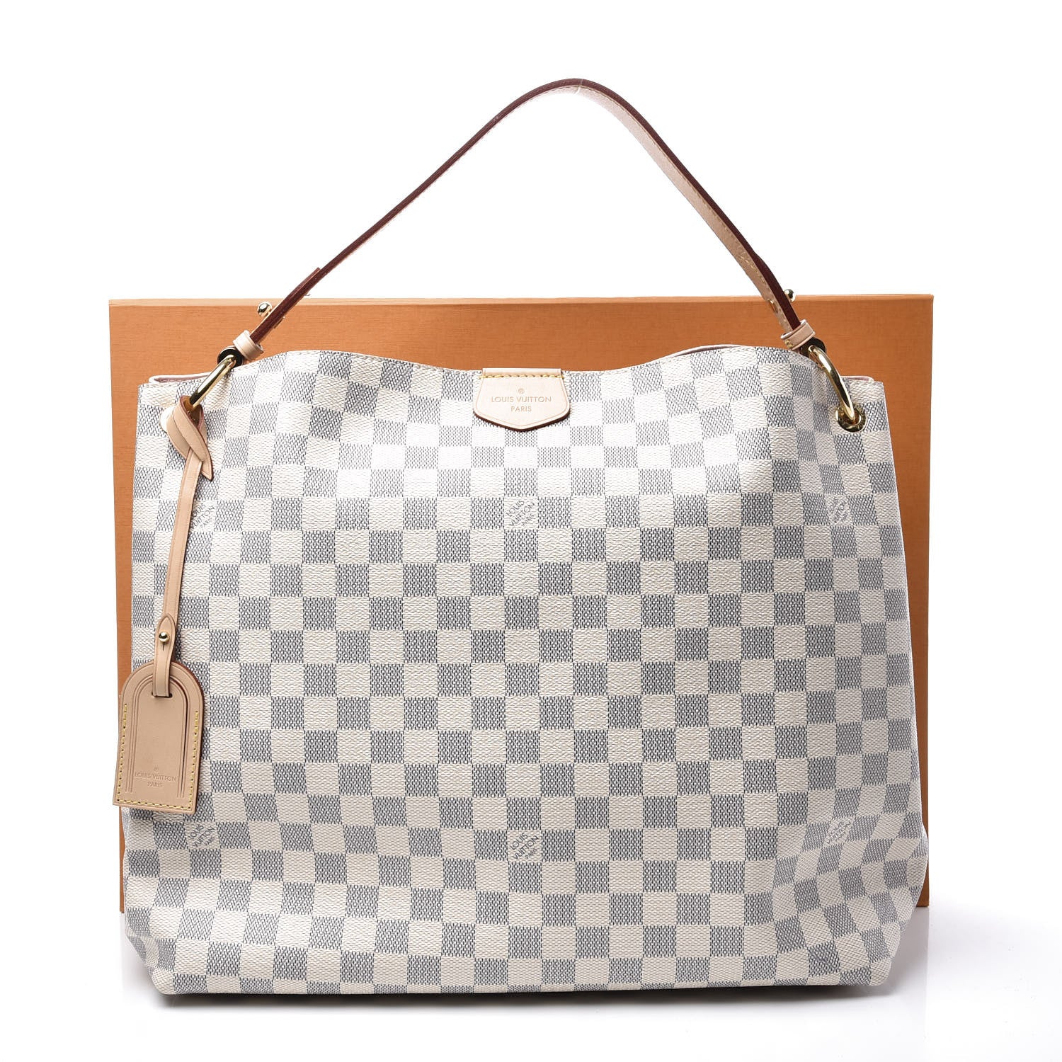 Louis Vuitton Damier Azur Graceful MM Rose Ballerine 11 of 11