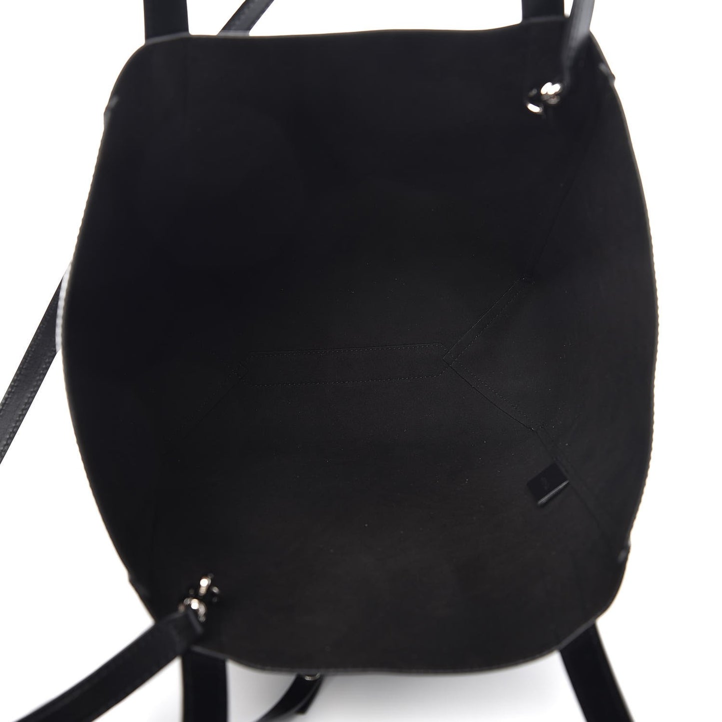 Calfskin Logo Print Medium Stargate Shopper Tote Black
