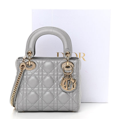 Christian Dior Lambskin Cannage Mini Lady Dior Grey 17 of 17