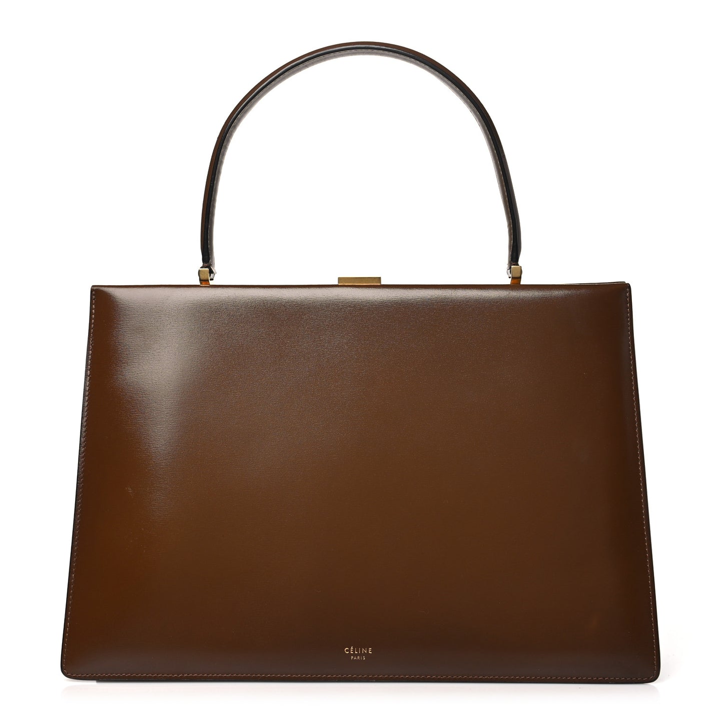 Patina Box Calfskin Medium Clasp Bag Camel