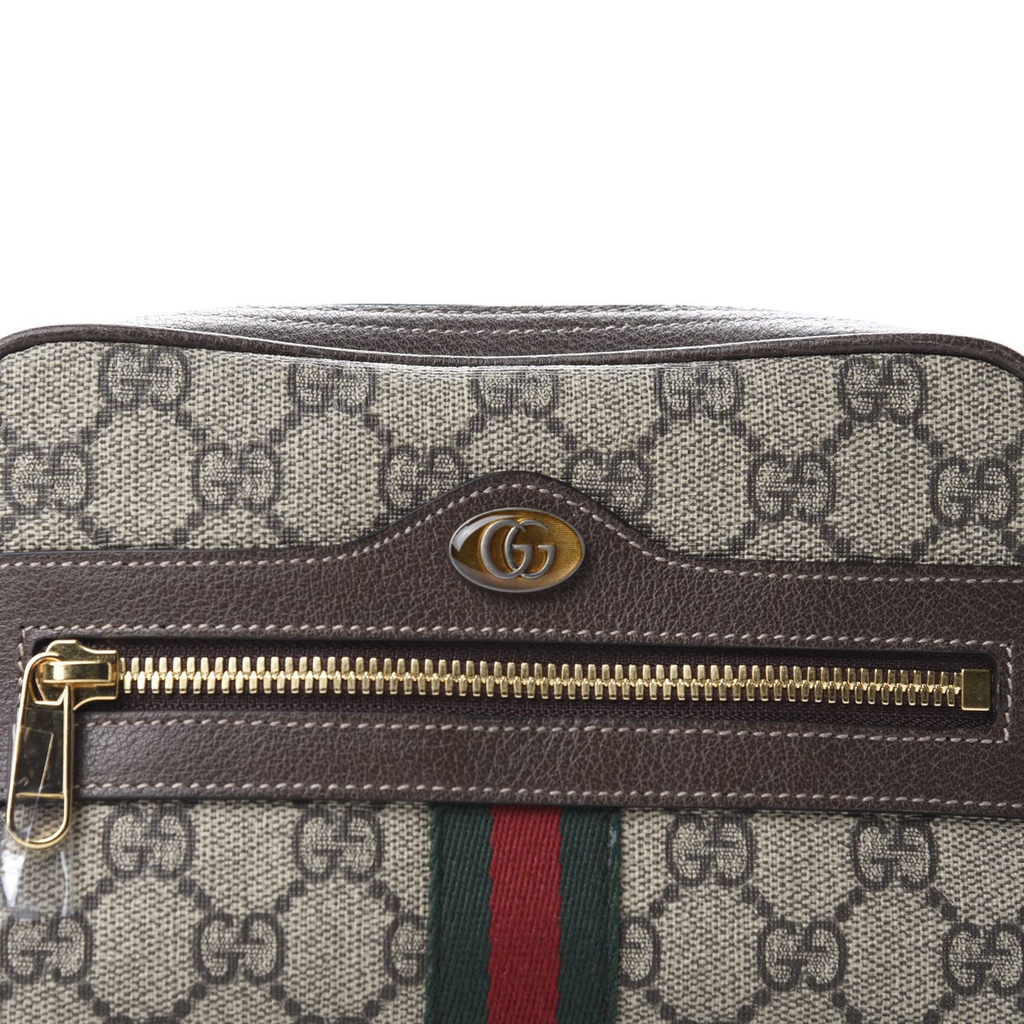 GG Supreme Monogram Web Small Ophidia Belt Bag 95 38 Dark Brown