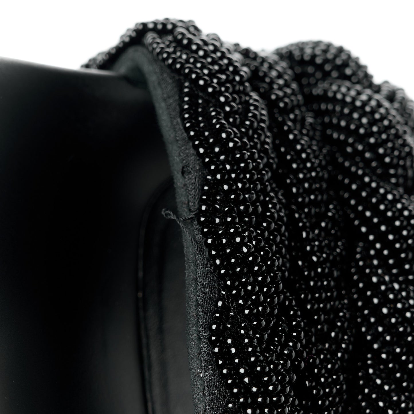 Lambskin Pearl Beaded Woven Slides 41 Black