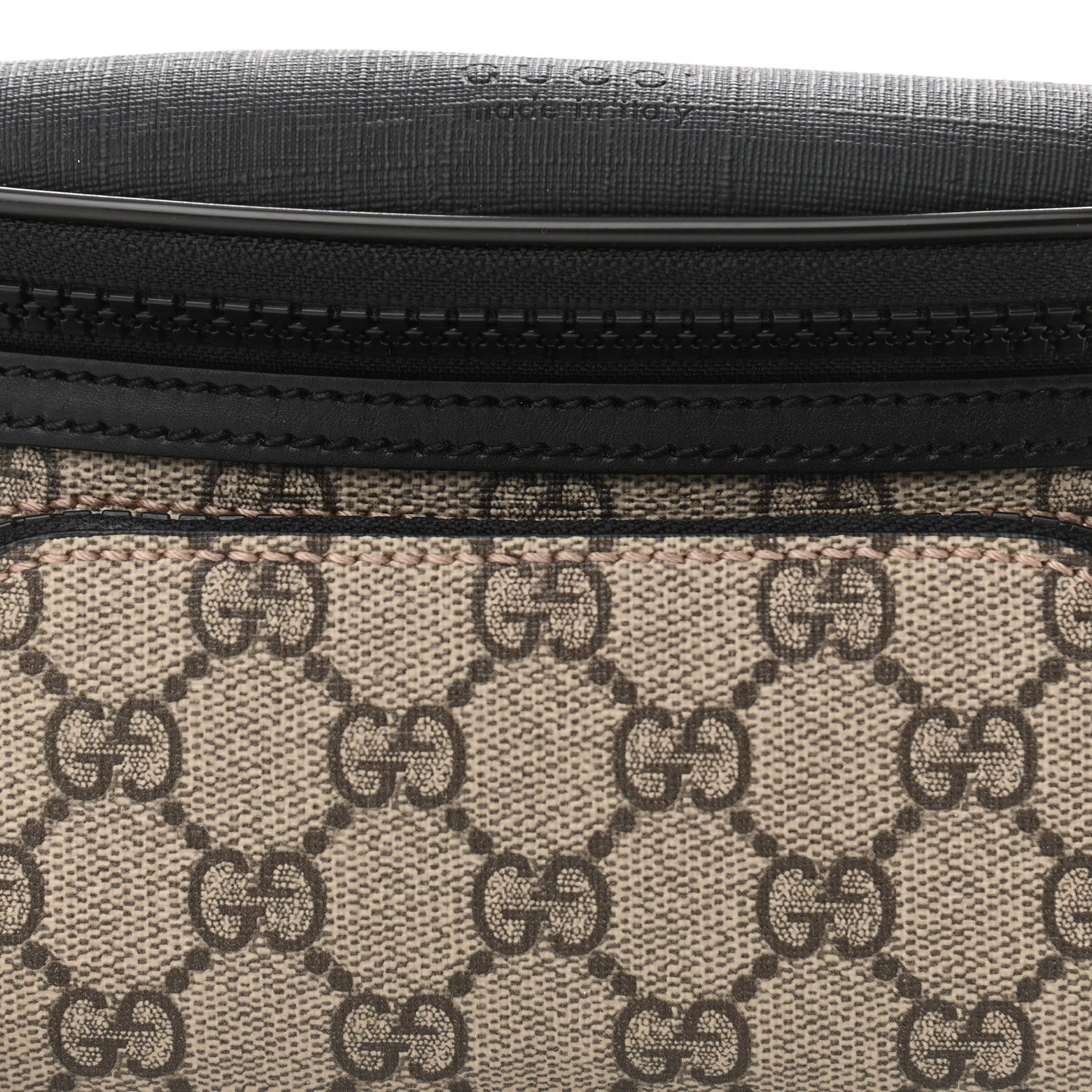 Gucci GG Supreme Monogram Belt Bag Black 8 of 10