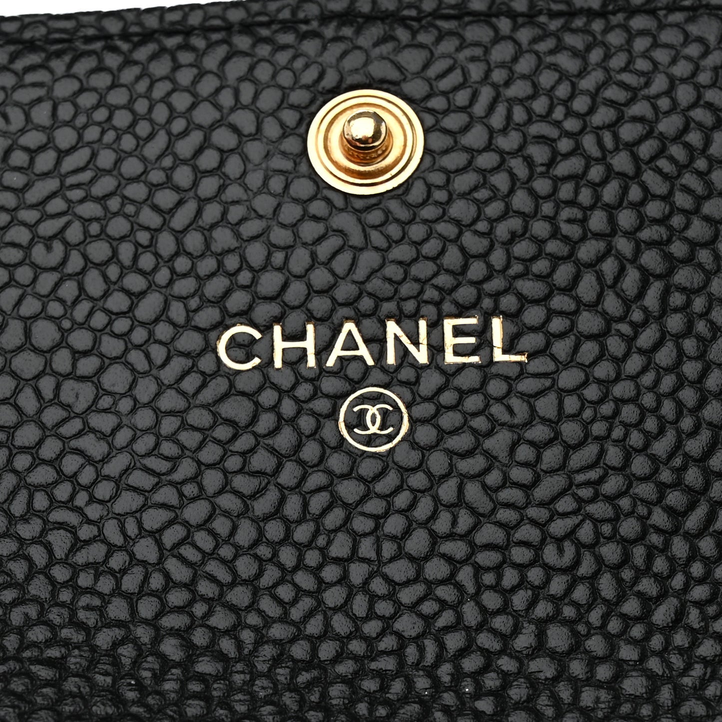 Caviar Quilted Flap Card Holder Black