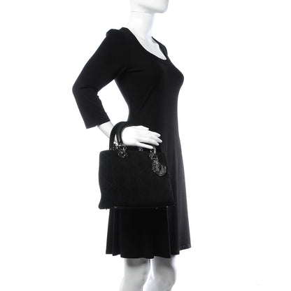 Christian Dior Suede Cannage Medium Lady Dior Black 3 of 14