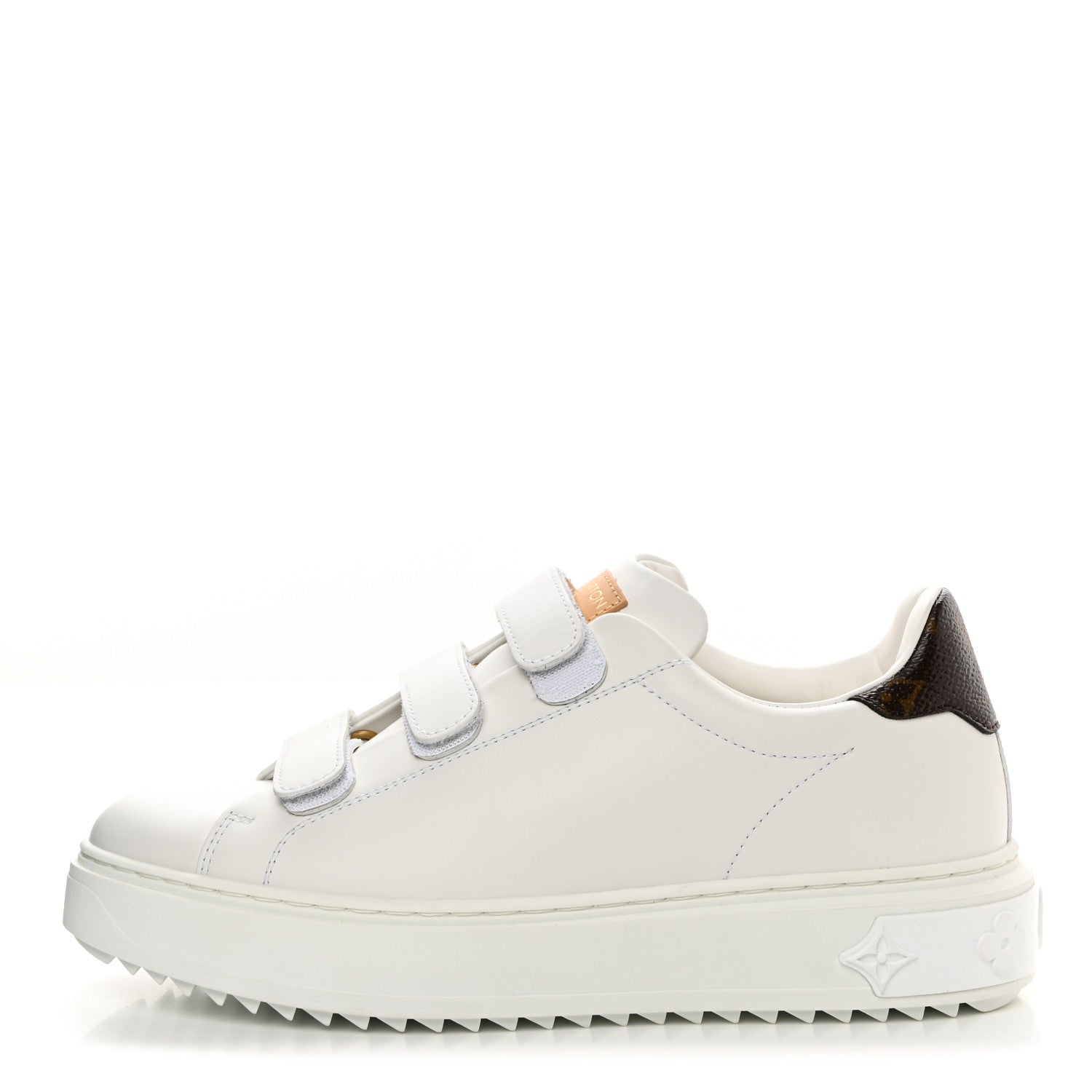 Louis Vuitton Lambskin Monogram Time Out Sneakers 37 White 1 of 9