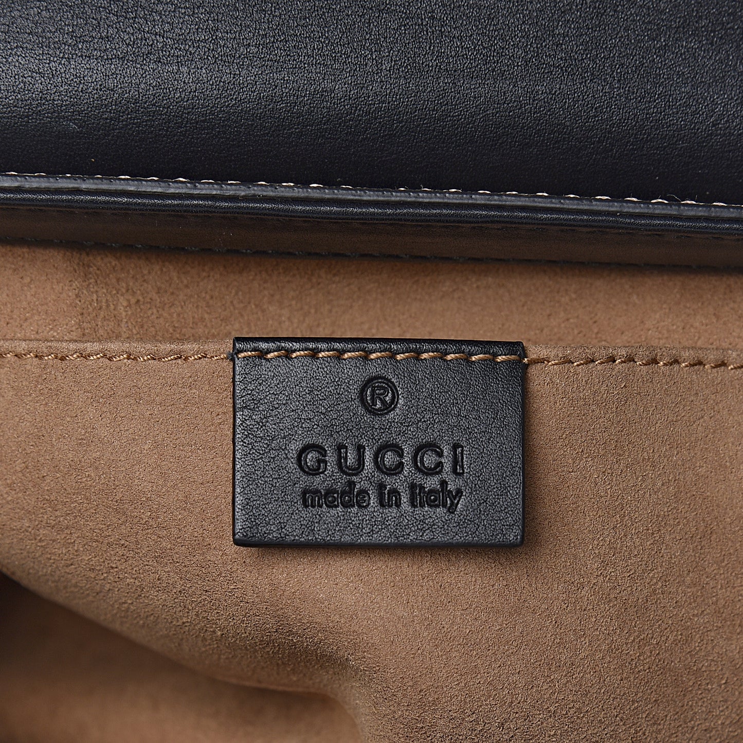 GG Supreme Monogram Calfskin Small Padlock Shoulder Bag Beige Black Cuir
