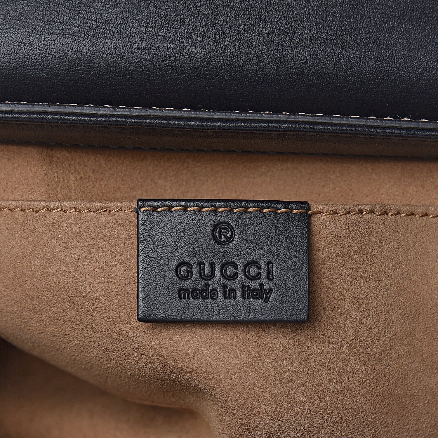 Gucci GG Supreme Monogram Calfskin Small Padlock Shoulder Bag Beige Black Cuir 6 of 15
