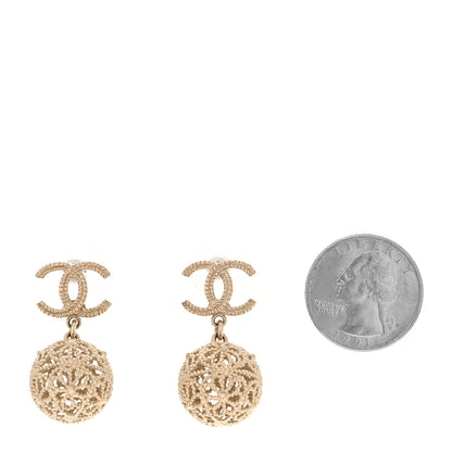 Chanel CC Cage Drop Earrings Gold 2 of 4