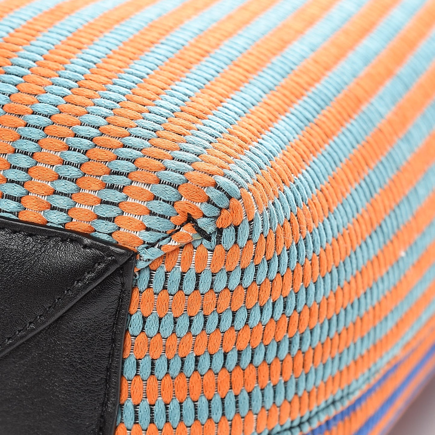 Woven Canvas Small Twisted Cabas Multicolor