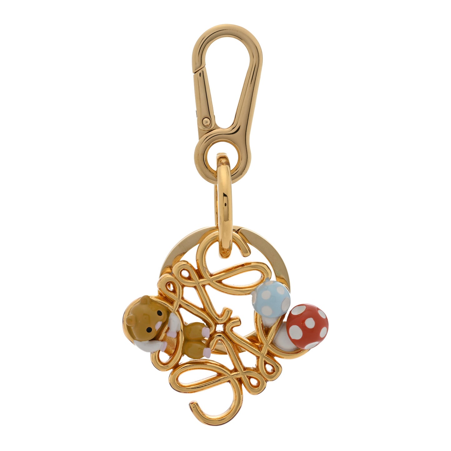 X SUNA FUJITA Metal Anagram Hamster Bag Charm Key Holder Gold