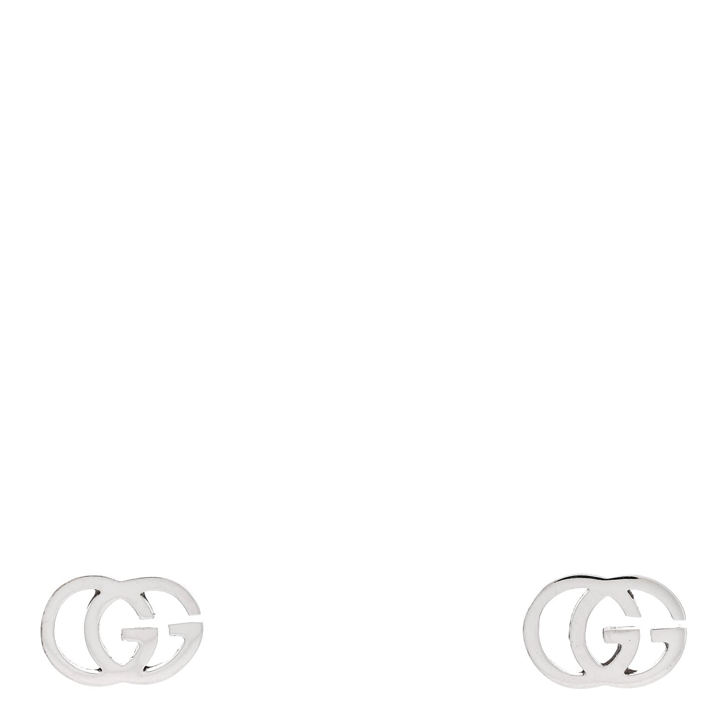 18K White Gold GG Tissue Stud Earrings