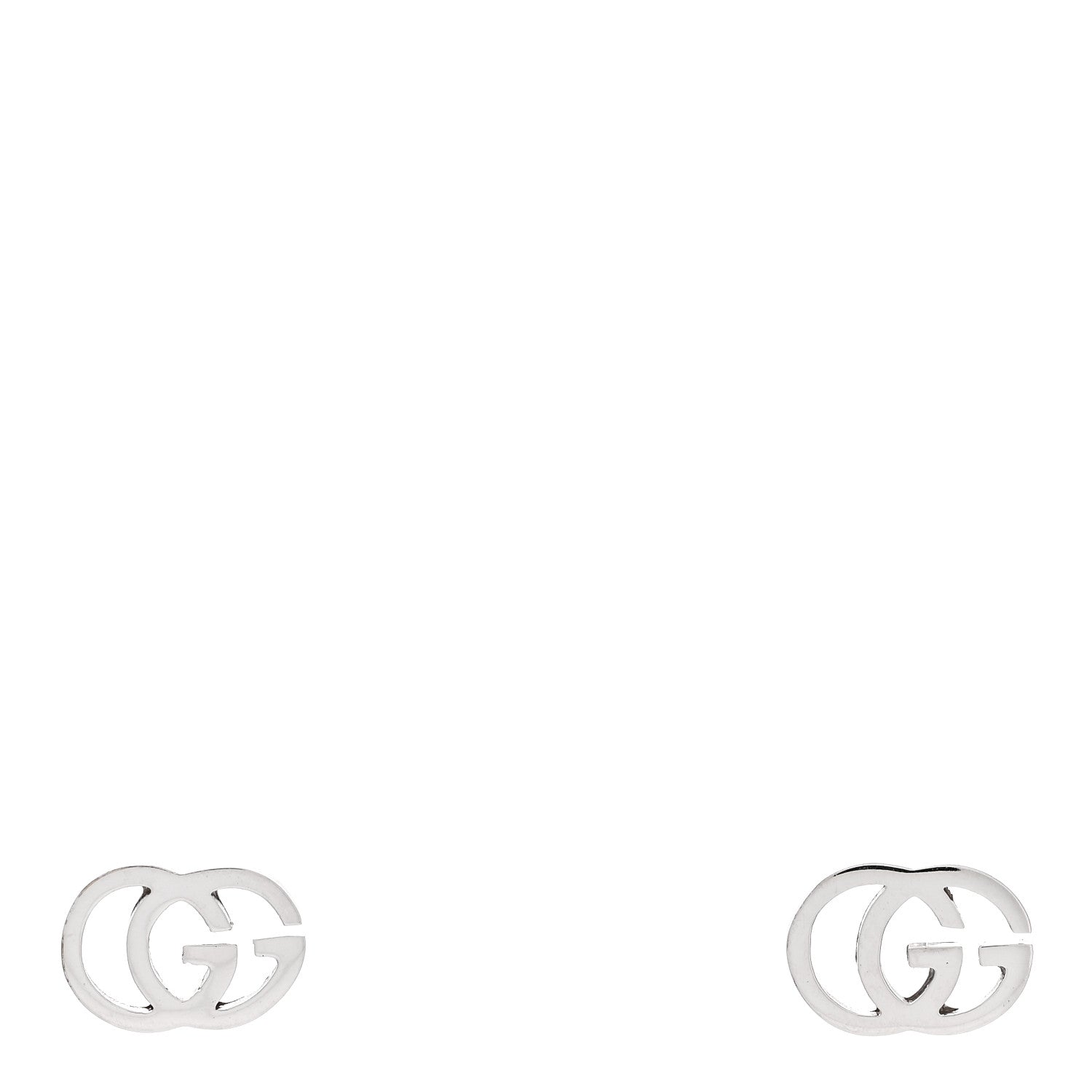 Gucci 18K White Gold GG Tissue Stud Earrings 1 of 4