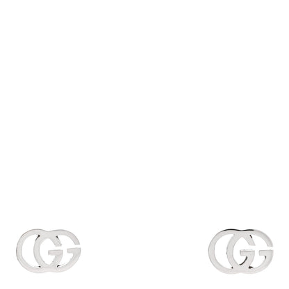 Gucci 18K White Gold GG Tissue Stud Earrings 1 of 4