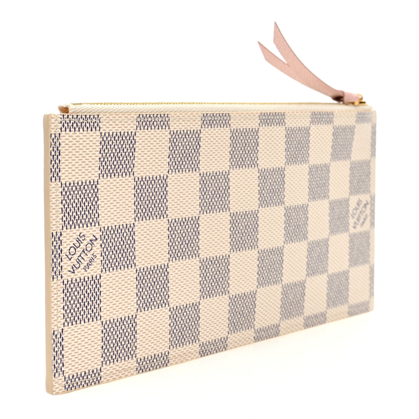 Damier Azur Felicie Chain Wallet Zippered Insert Rose Ballerine