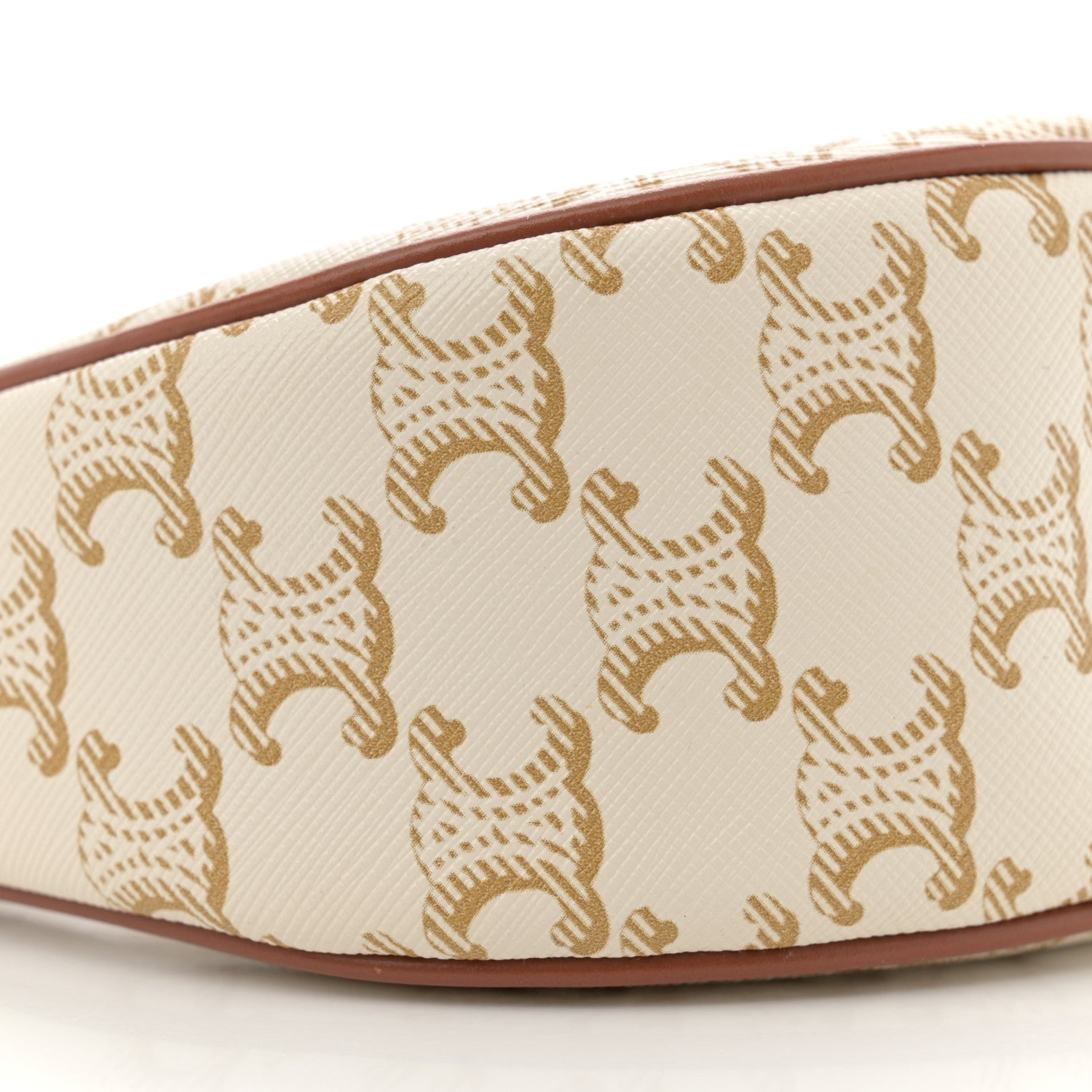 Celine Canvas Calfskin Ava Triomphe Shoulder Bag White 9 of 10