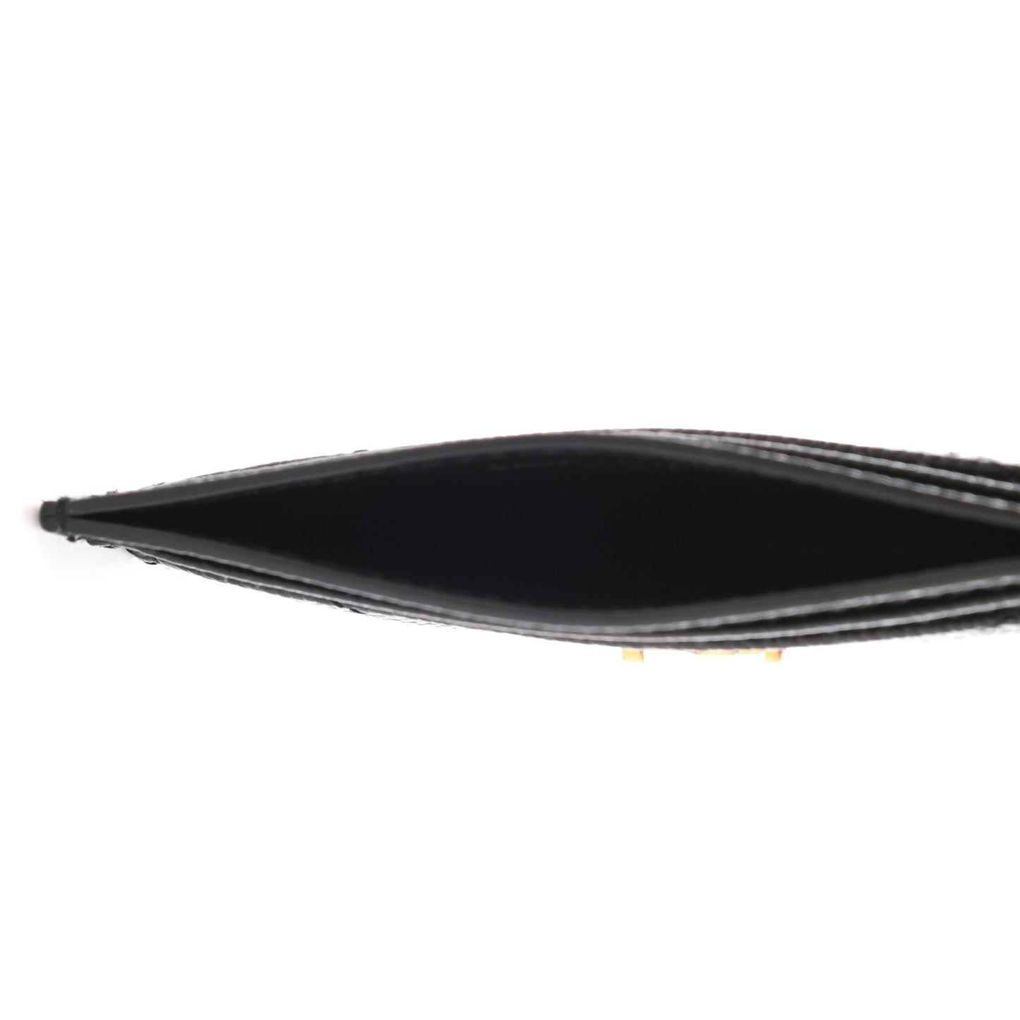 Grain De Poudre Matelasse Chevron Monogram Credit Card Case Black