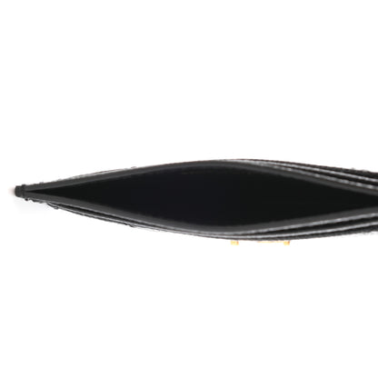 Saint Laurent Grain De Poudre Matelasse Chevron Monogram Credit Card Case Black 5 of 9