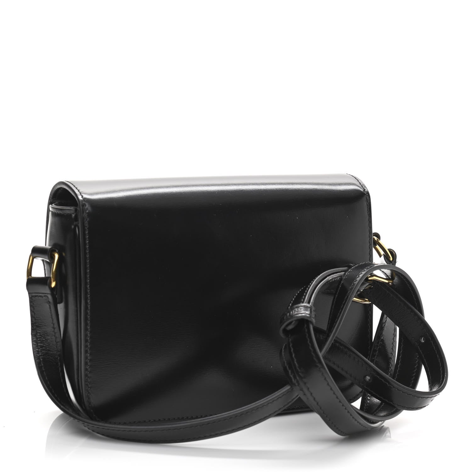 Celine Shiny Calfskin Teen Triomphe Black 3 of 10