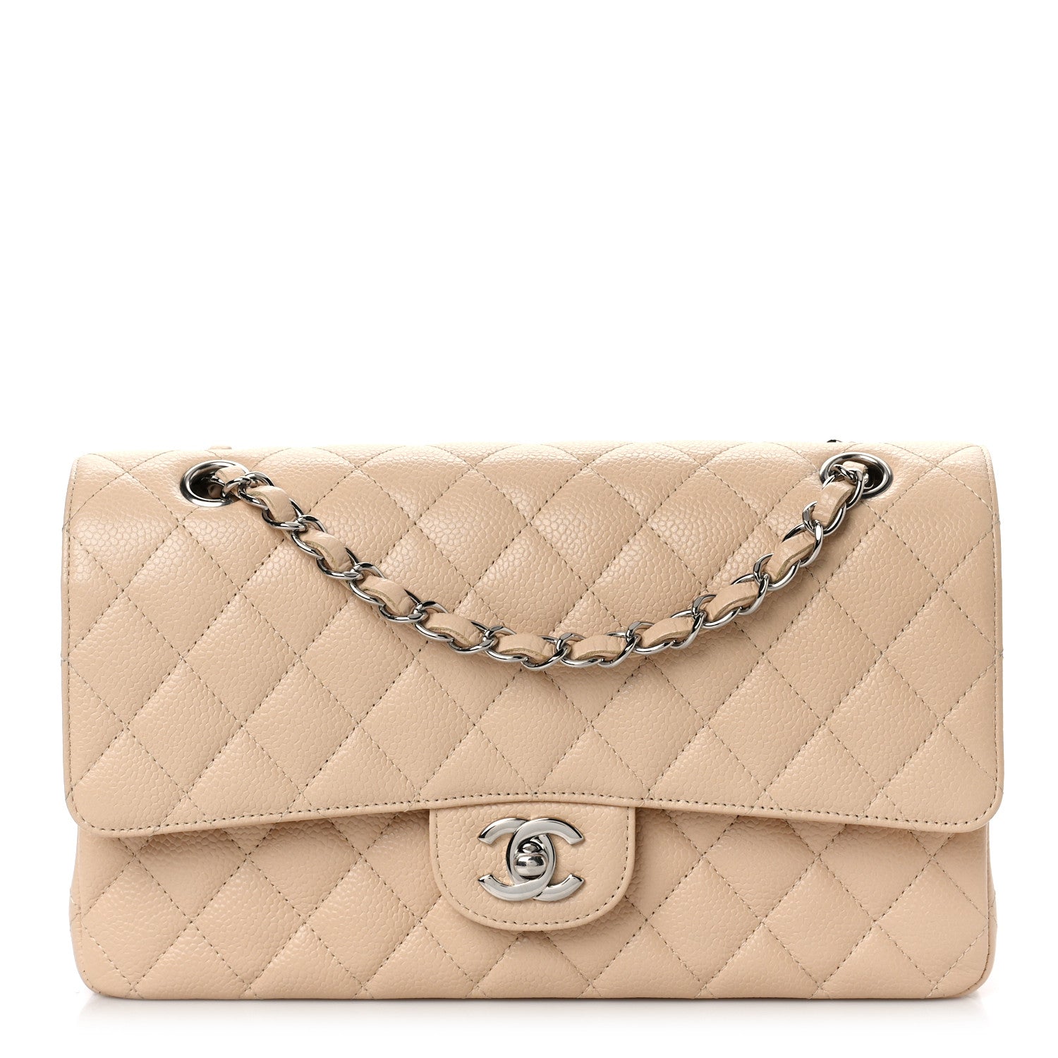 Chanel Caviar Quilted Medium Double Flap Beige 1 of 10