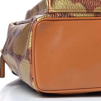 MCM Metallic Visetos Leopard Print Small Stark Backpack Cognac 10 of 11