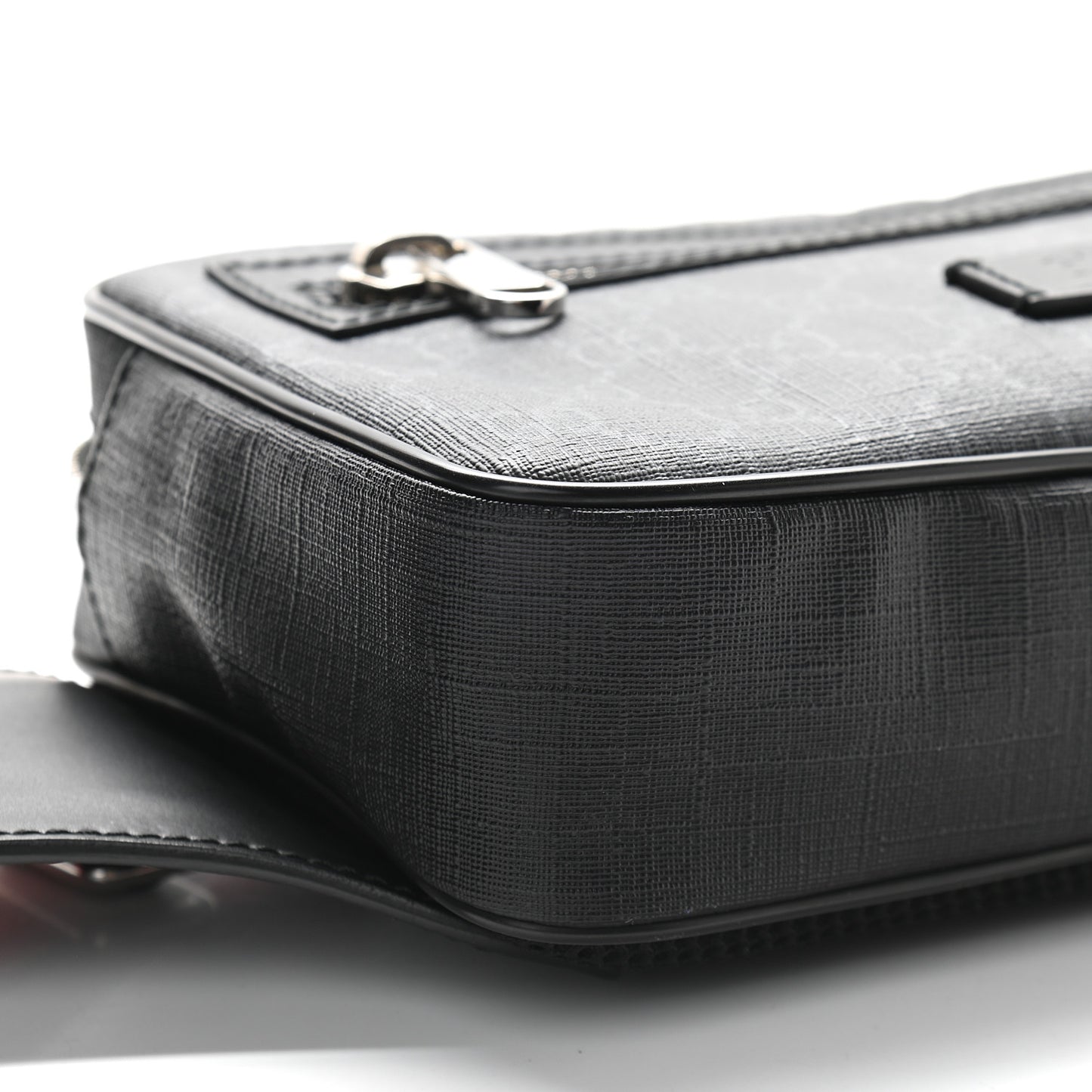 Soft GG Supreme Monogram Web Belt Bag Black Grey