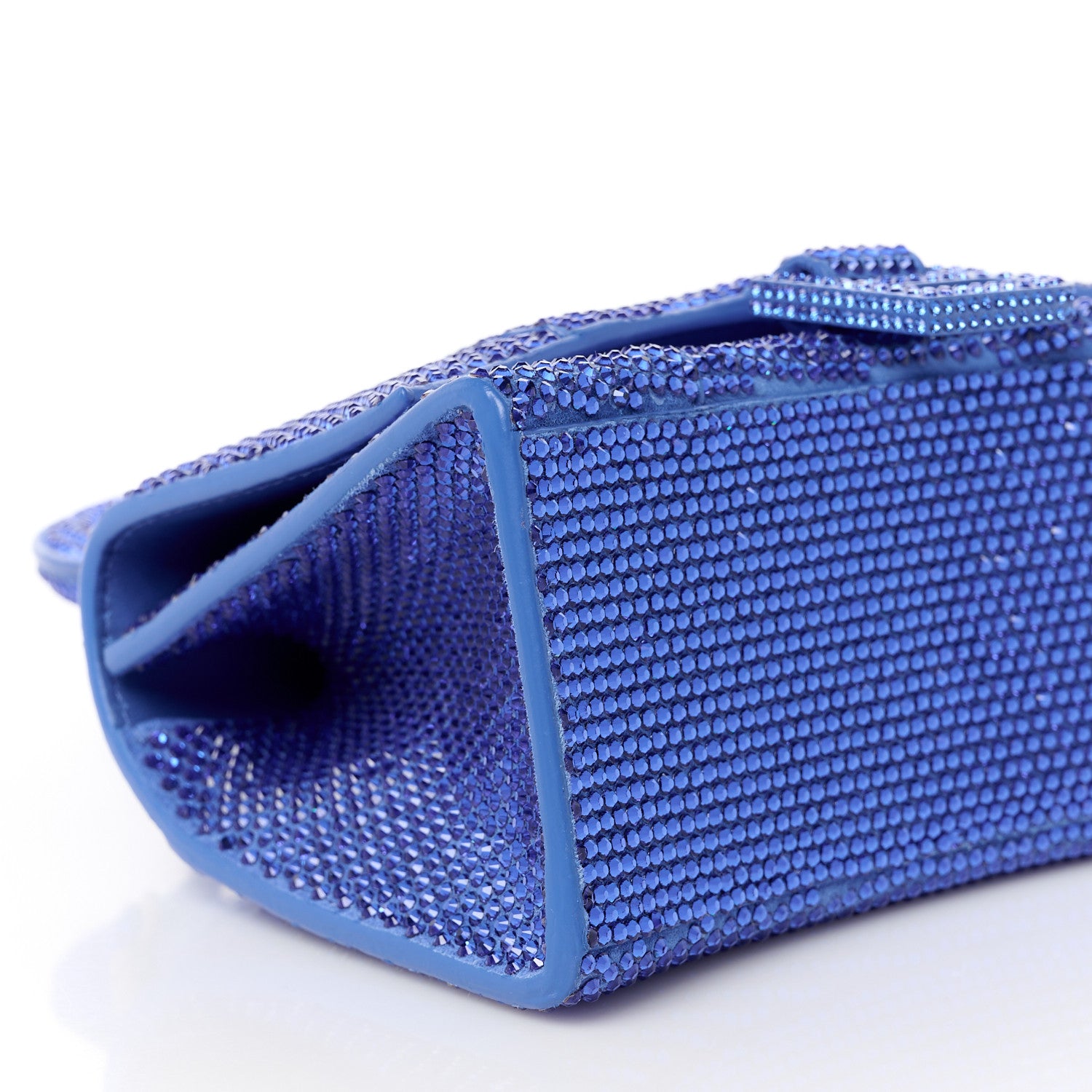 Balenciaga Strass Suede Hourglass Top Handle Bag XS Electric Blue 9 of 12