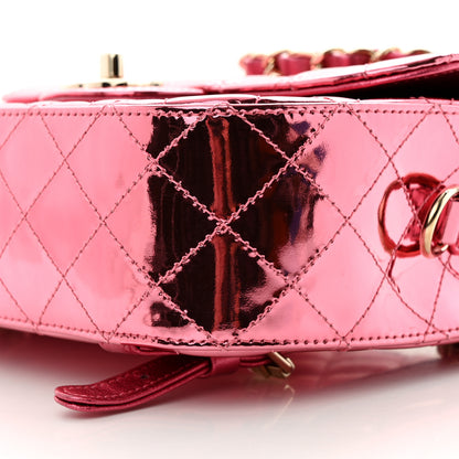 Chanel Mirror Calfskin Metallic Calfskin Quilted Hollywood Boulevard Backpack With Coin Purse Pink 10 of 12
