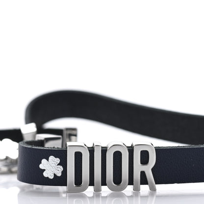 Christian Dior Calfskin Dior Clover Double Bracelet Navy 4 of 5