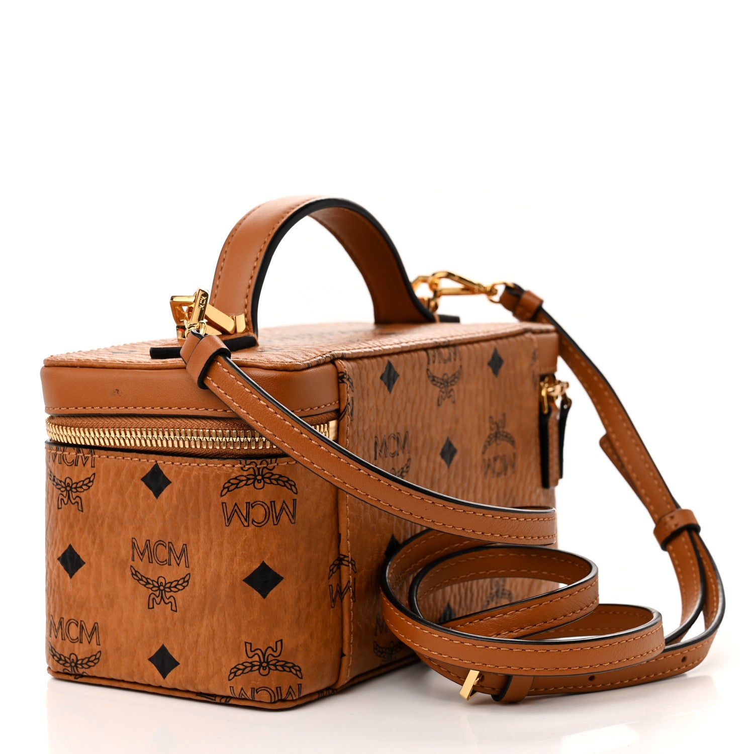 MCM Visetos Rockstar Vanity Case Cognac 3 of 9