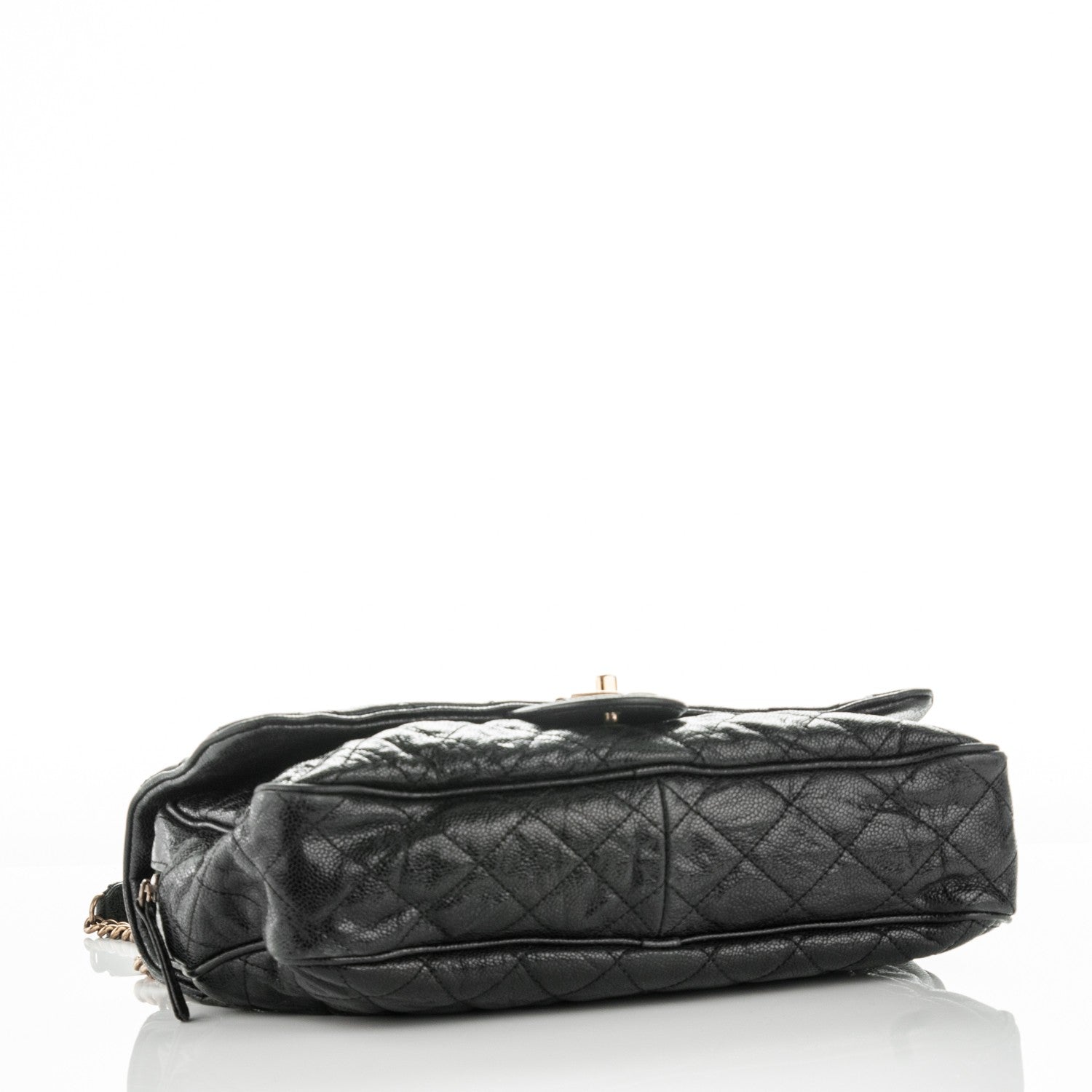 Chanel Crumpled Grained Calfskin Quilted Large Shiva Flap Black 4 of 8