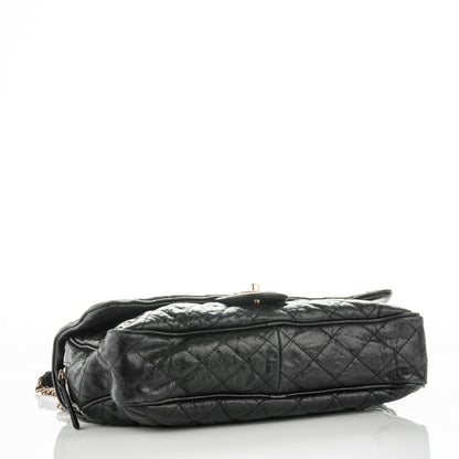 Chanel Crumpled Grained Calfskin Quilted Large Shiva Flap Black 4 of 8