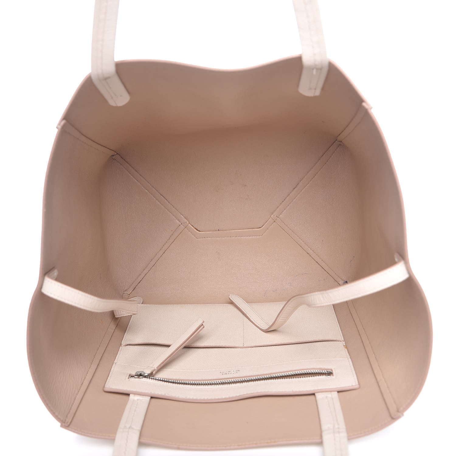 Celine Grained Calfskin Medium Horizontal Cabas Phantom White 5 of 15