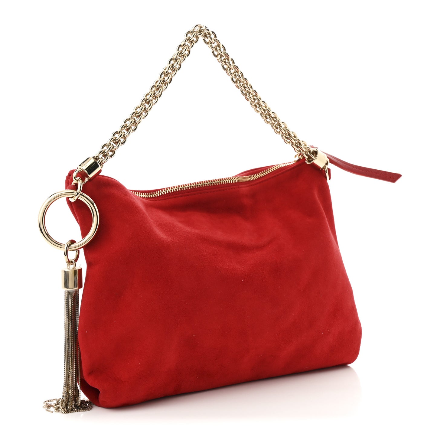 Suede Callie Shoulder Bag Red
