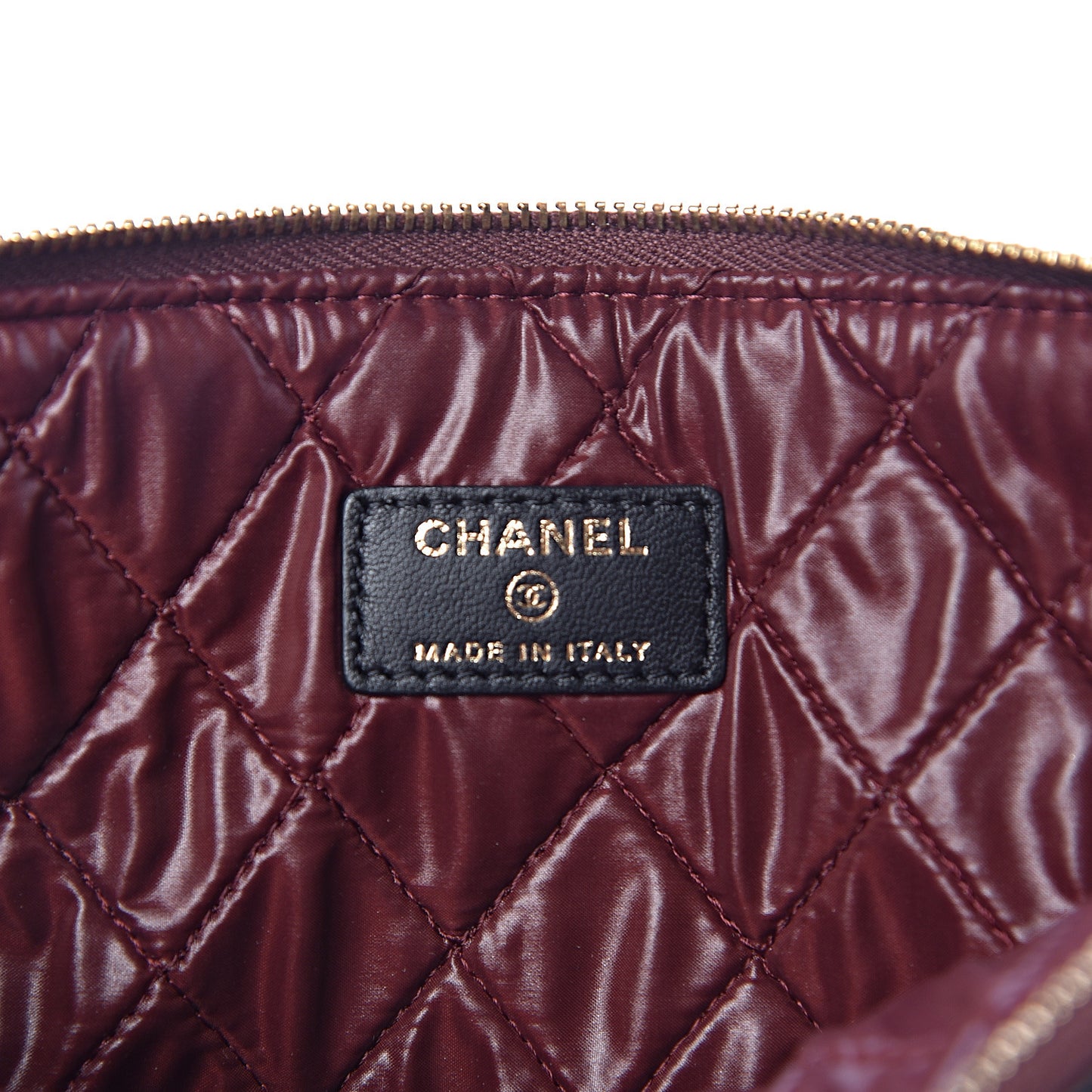 Lambskin Quilted Medium Cosmetic Case Black