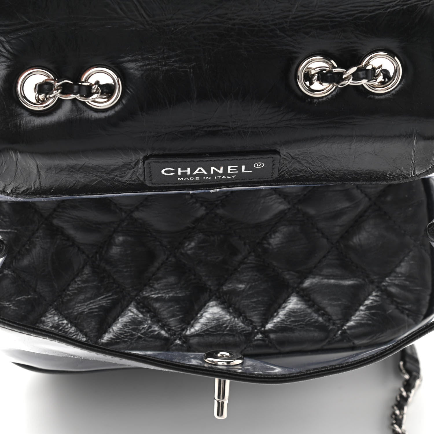 Chanel Crumpled Calfskin PVC Quilted Backpack Black 5 of 11
