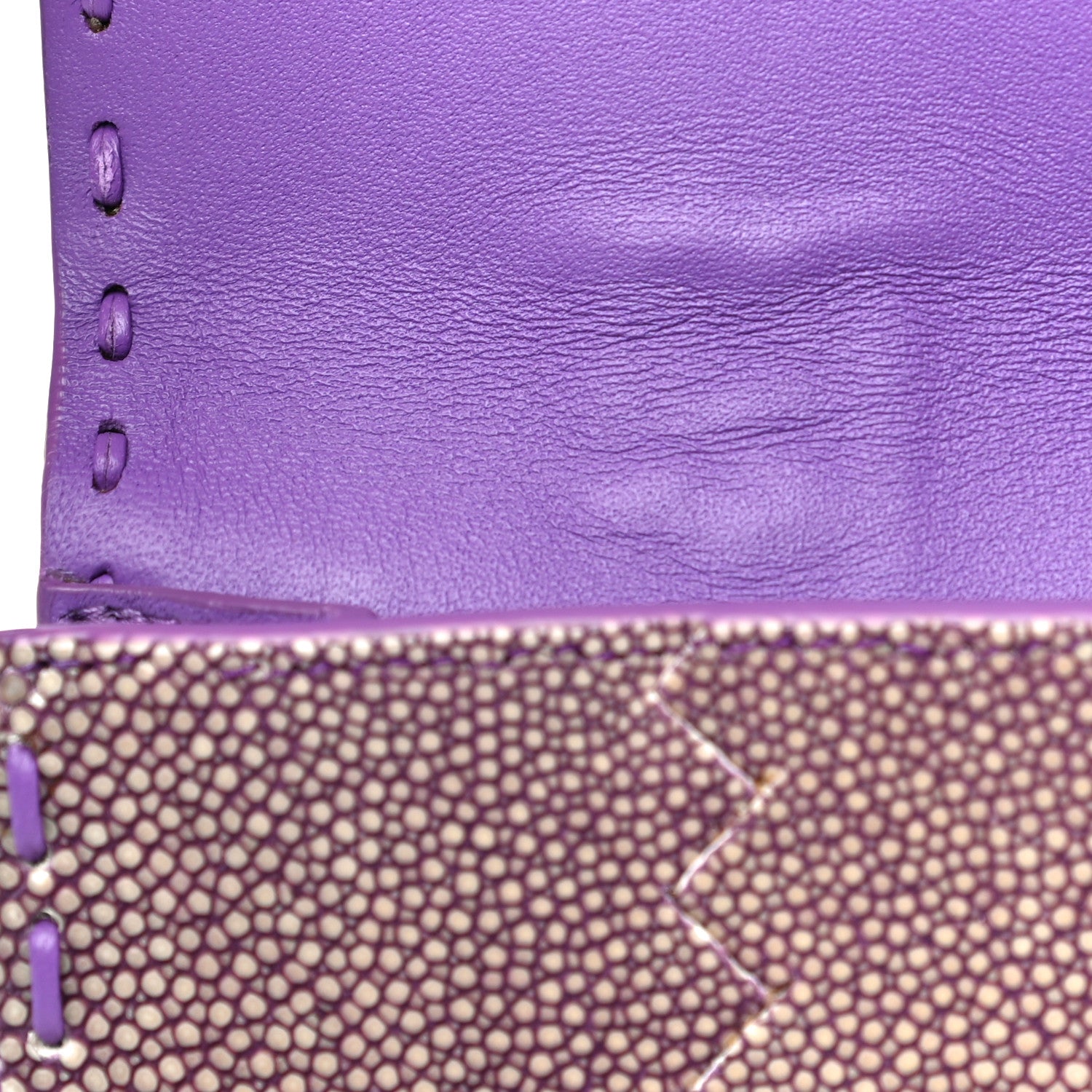 Bottega Veneta Stingray Piano Crisscross Clutch Purple 14 of 15