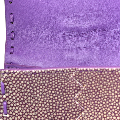 Bottega Veneta Stingray Piano Crisscross Clutch Purple 14 of 15
