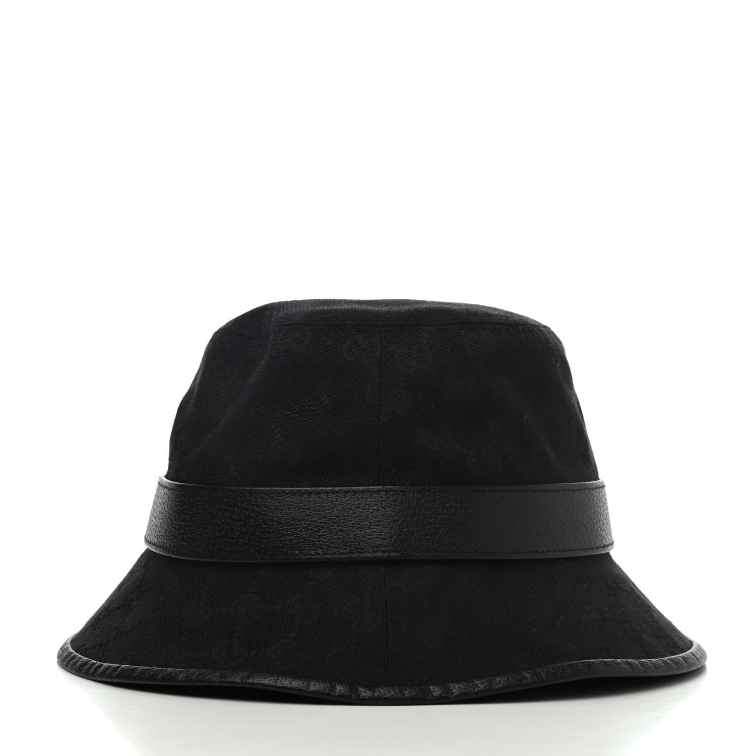 Gucci Monogram Textured Dollar Calfskin GG Jago Bucket Hat L Black 2 of 4